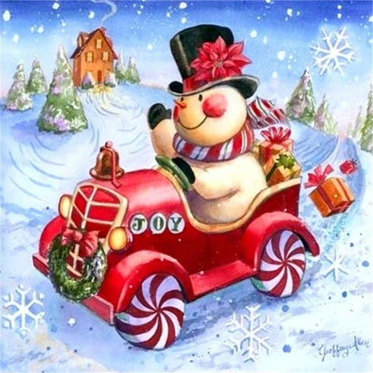 Car Snowman Diamond Painting Kit